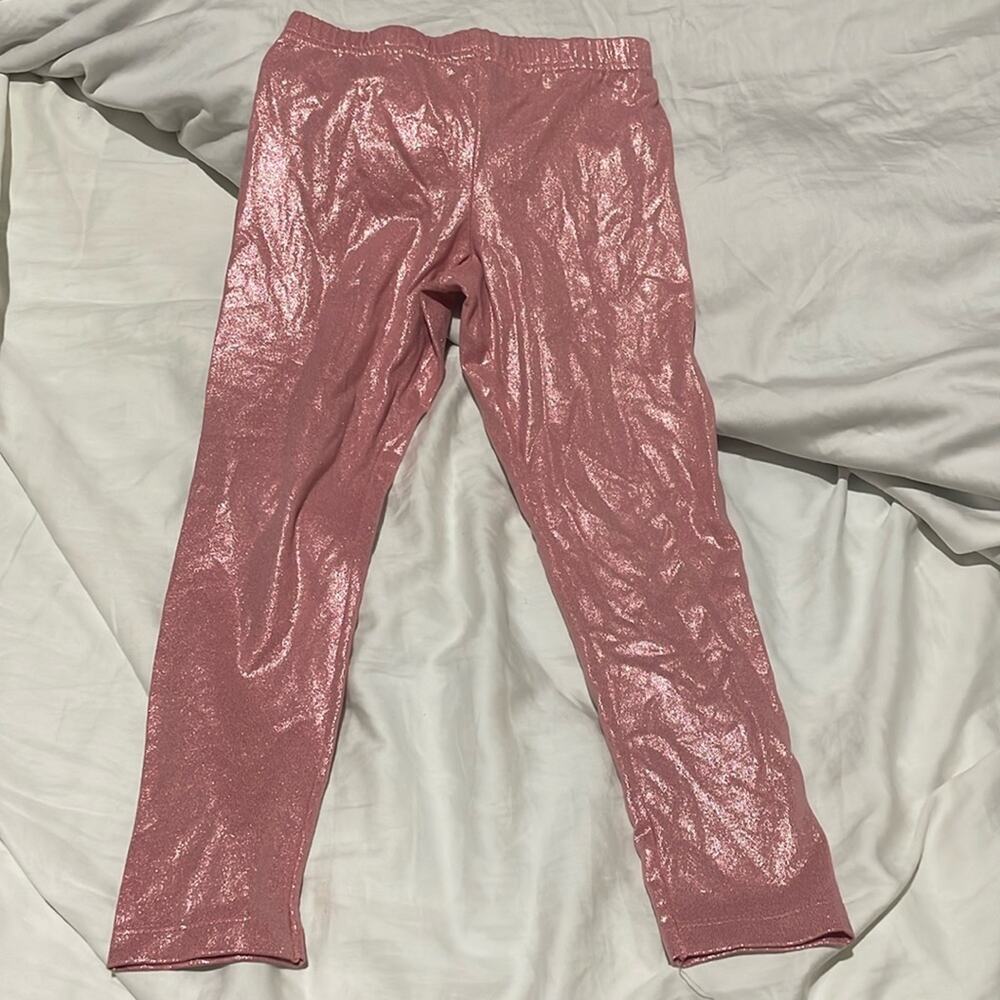 365 kids 7 pink shimmer legging worn once like new cotton polyester spandex